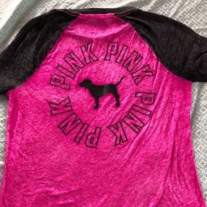 PINK graphic baseball tee